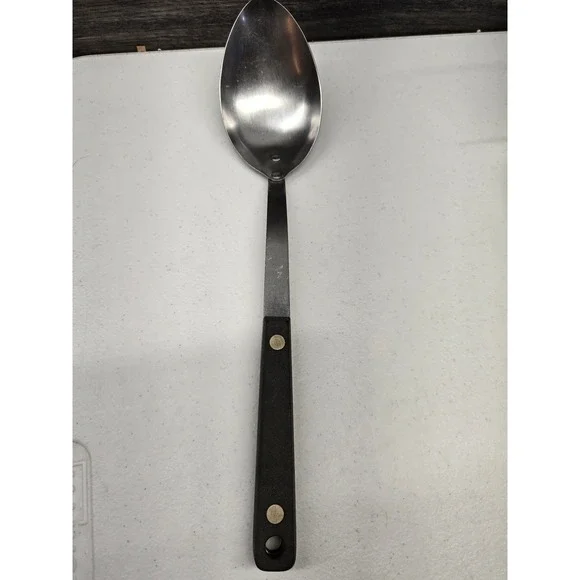 Catalina Stainless Steel Serving Spoon Black Riveted Handle Made in USA Utensil