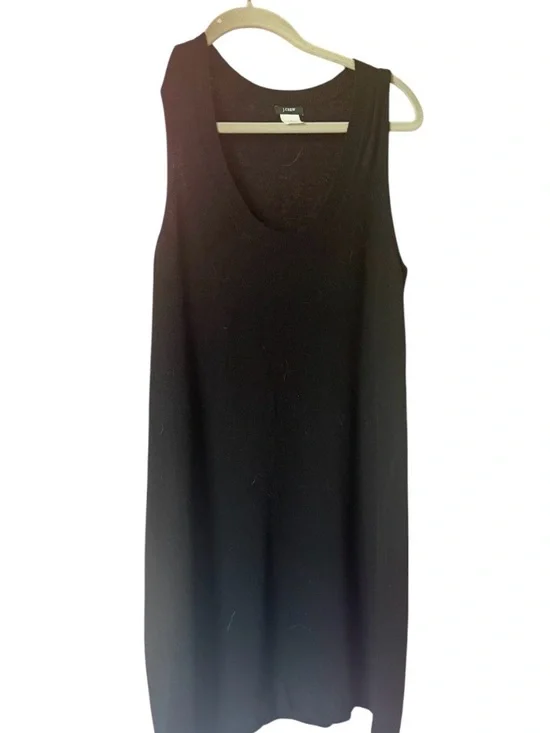 J. Crew Black Ribbed Sleeveless Knit Shift Dress