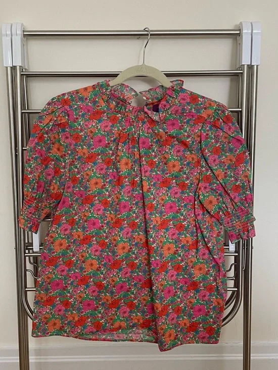 I.Crew x Liberty Bright Floral Puff Sleeve Blouse
