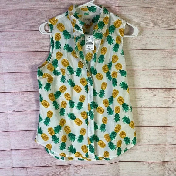 J.Crew NTW Sleeveless Button Front Top‎ Size Medium