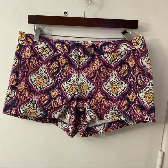 J. Crew City Fit Paisley Print Shorts 6 Preppy Classic Dopamine Bohemian Classic