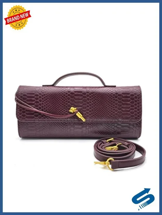 Formal Clutch Purse for Women Crocodile Grain PU Leather Convertible Shoulder