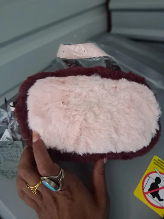 Fanny Pack  Fuzzy Pink and Burgundy Handbag