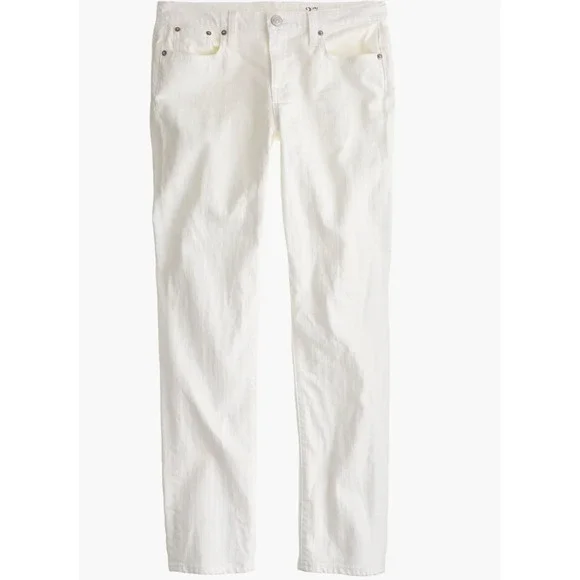 J.Crew Toothpick Jeans White Slim Fit Denim Pants Women‎ Size 27 Mid Rise 29861