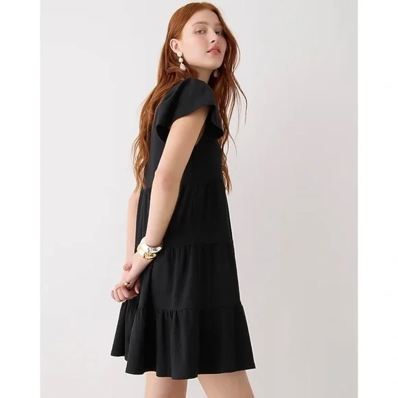 J. Crew Knit Broken-in Jersey Tiered Mini Dress
