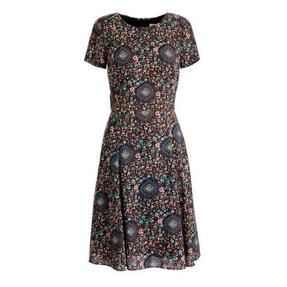 NWT Womens Size 0 J. Crew Multicolor Floral Short-Sleeve Flutter Mini Dress NEW