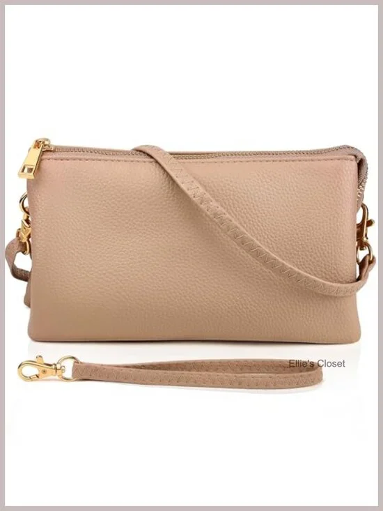 Vegan Leather Convertible Crossbody Wristlet Clutch