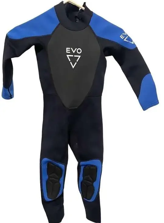 EVO Kid's Full 3mm Scuba Diving Wetsuit - Blue/Black - Size Small