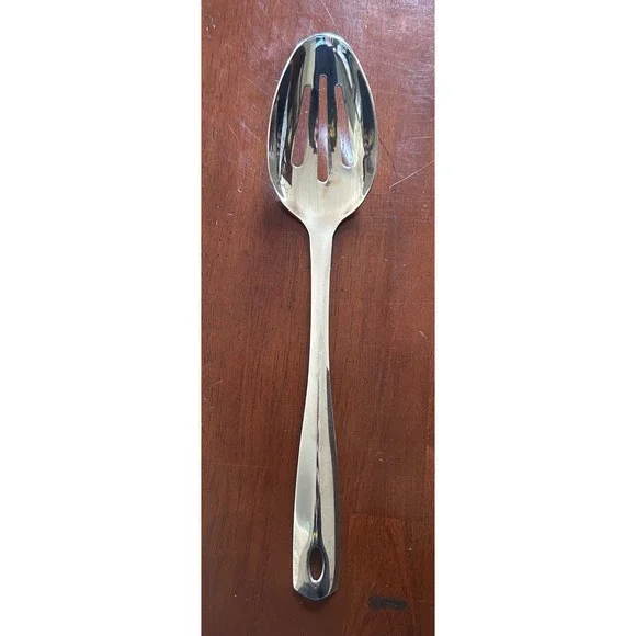 Oneida Slotted Spoon Stainless Steel 10in Silver Good Modern‎ Kitchenware