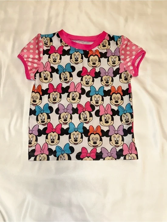 Disney Junior Minnie Mouse Girls Rash Guard Swim Top 2T Pink
