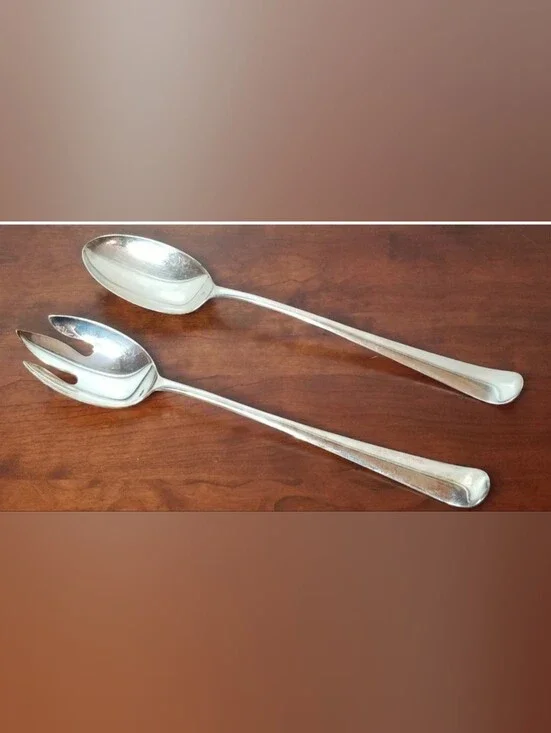 Gerity G48 Georgian Silverplate Salad Serving Set Spoon Fork 13