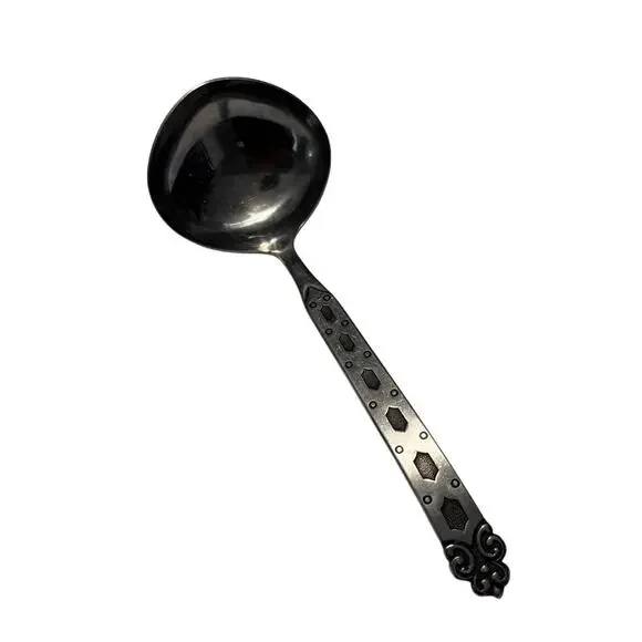 Oneida Northland Stainless Japan Ladle MCM Black Accent Handle Vintage Serveware