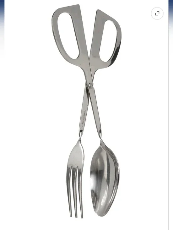 Stainless Steel Serving Scissor Tongs - Silver