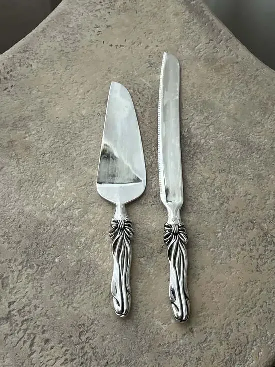 Andrea by Sadek Silverplate Cake knife and Server Japan