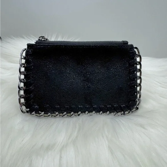 Shiny Black Material Card Holder Wallet