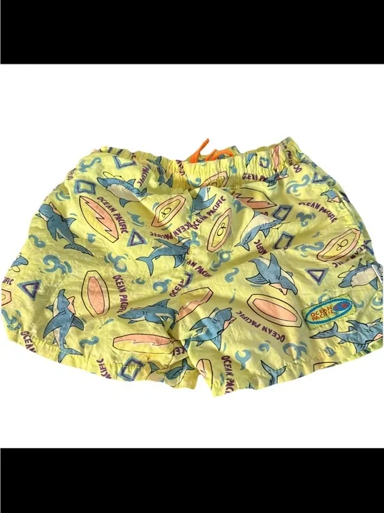 Vintage OP Ocean Pacific 90s Boys Swim Trunks Board Shorts Sharks 3Т