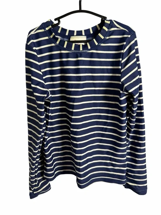 Hanna Andersson Navy and White Striped Kids Rashguard