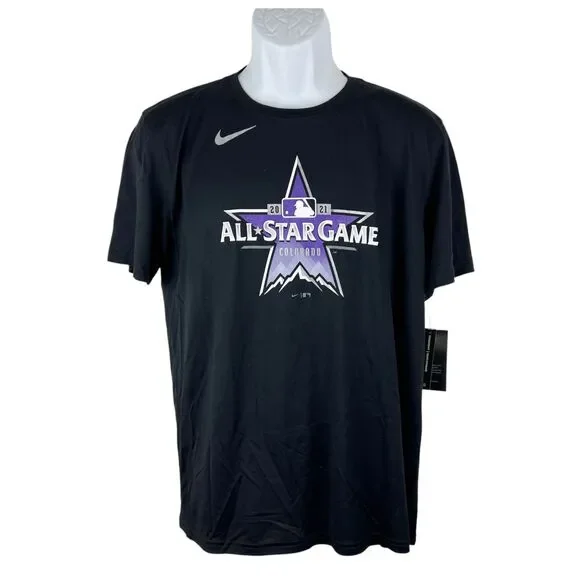 Nike Shirt Men Large Black Colorado Baseball All Star Game Short Sleeve NWT