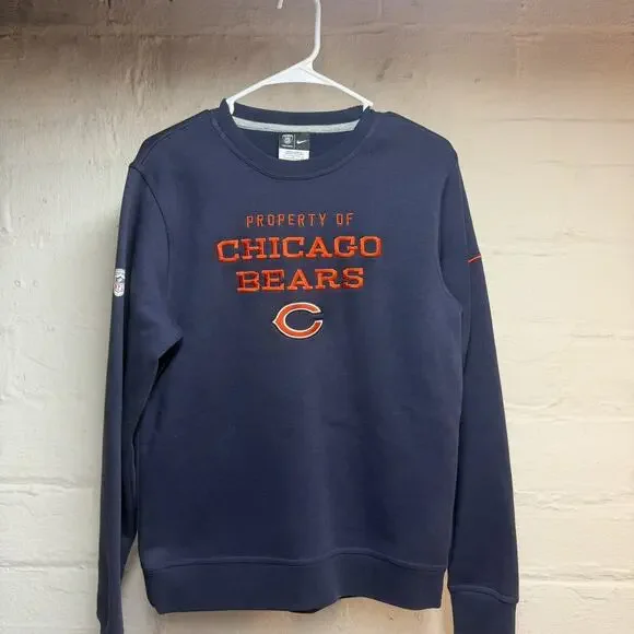 VTG Nike Chicago Bears Property Of Crewneck Sweatshirt Navy Mens S