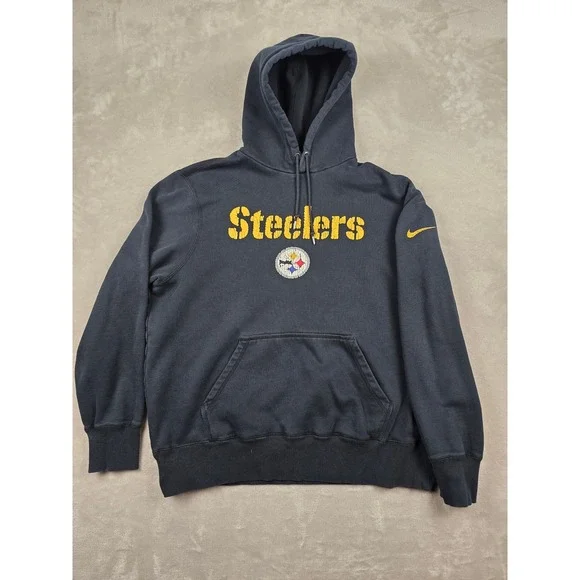 Nike Pittsburgh Steelers Hoodie Mens XL Black NFL Football Pullover Fleece *Read