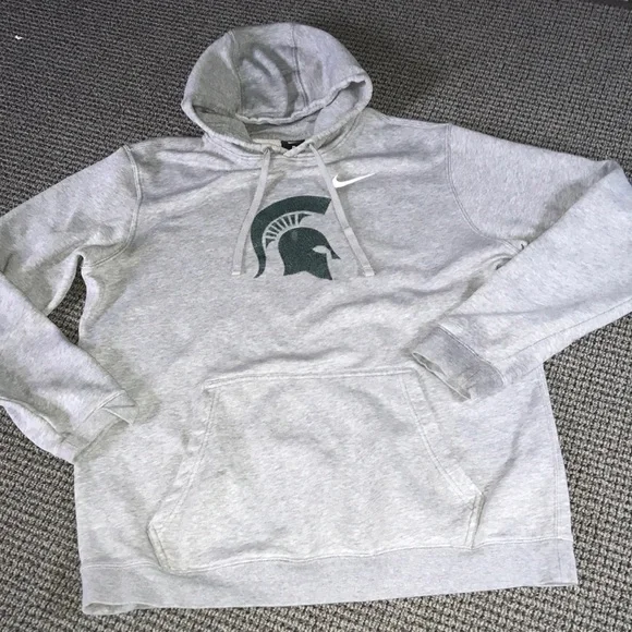 Nike Light Gray‎ Hooded Sweatshirt Michigan State Spartans
