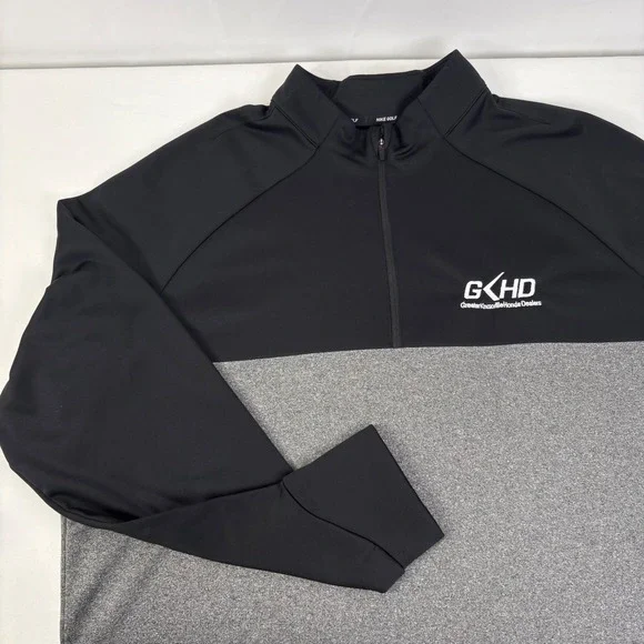 Nike Golf Mens Therma 1/4 Zip Pullover Black Heather Gray GKHD Honda Size 2XL