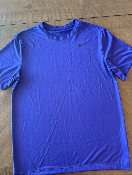Nike Short Sleeve Performance Tee — Royal Blue with Black Swoosh