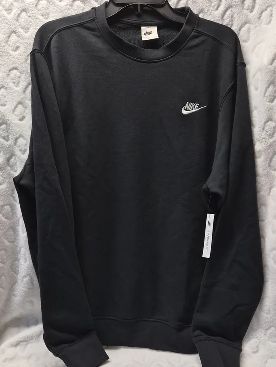 Nike Black Crewneck Sweatshirt with White Swoosh Logo