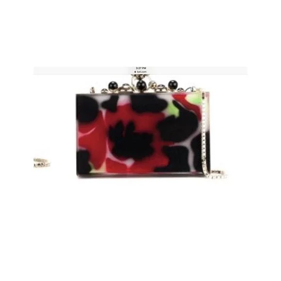 Elie Saab Multicolored Flower Print Acrylic Box Clutch Bag‎ $2198