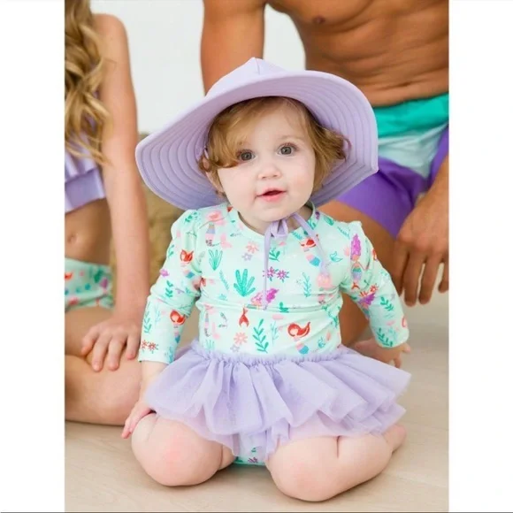 Ruffle Butts Mermaid Princess Tutu Baby One Piece Swimsuit Rash Guard
