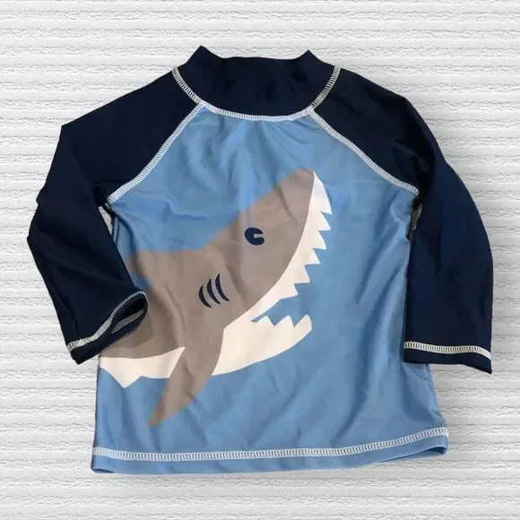 Flap Happy 24m Blue Shark Rash Guard NWT