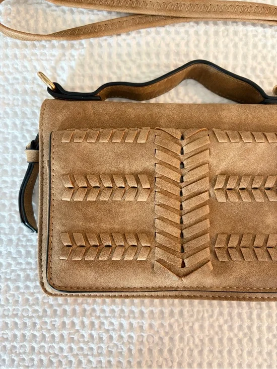 Tan Faux Leather Clutch