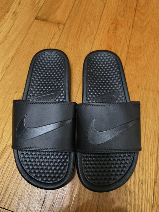 Nike Black Slide Sandals with Swoosh