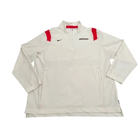 Georgia Bulldogs Nike Windbreaker 1/4 Zip XXL White Lightweight Breathable