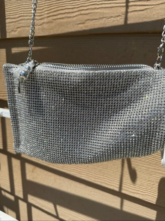 Cult Gaia NEW Silver Rhinestone Chain Shoulder Bag the sparkle ✨ ❤️‼️