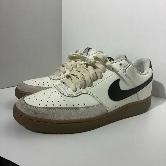 Nike Court Vision Low Men’s Size 9 Sail Black Gum Sneakers FQ8075-133