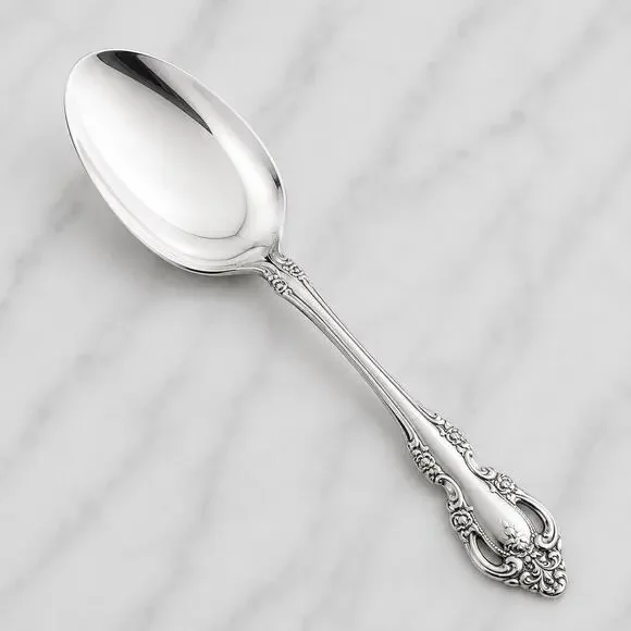 Oneida Community BRAHMS Stainless Serving Tablespoon Silverware Flatware Rococo