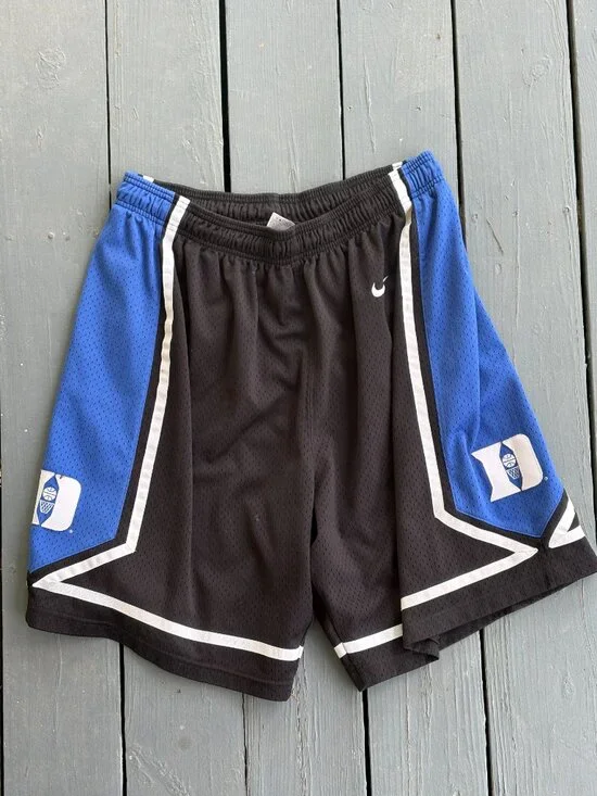 Nike Duke Black & Blue Men's Athletic Mesh Basketball Team Shorts XLarge