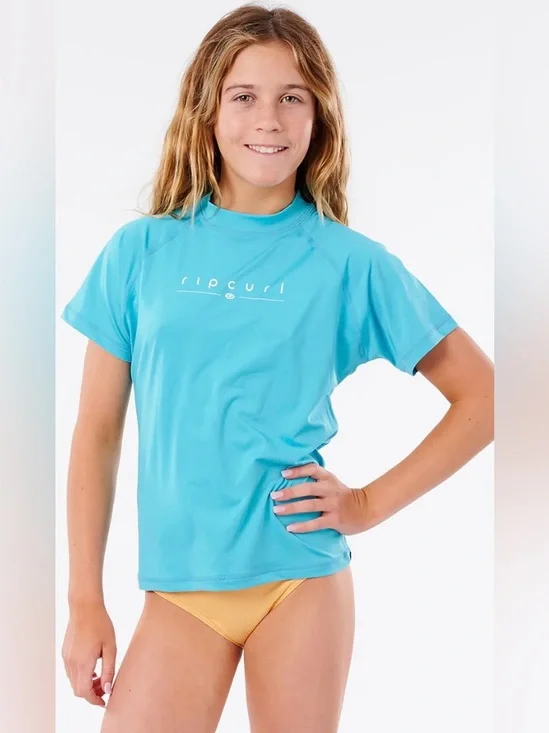 Rip Curl Kids Girl's Golden Rays Short Sleeve Light Blue 8