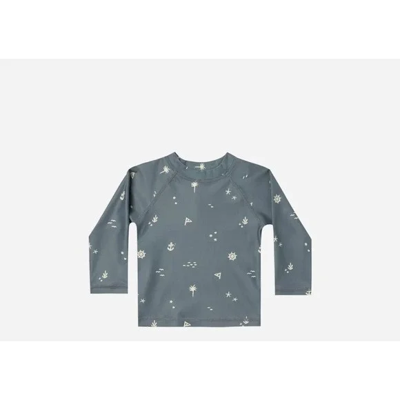 Rylee +‎ Cru Blue Nautical Rashguard Long Sleeve Top Baby Size 12-18M