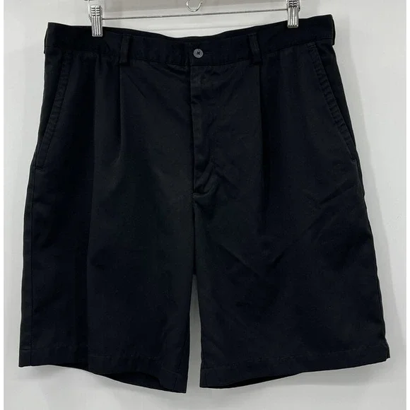Nike Golf Shorts Men's Size 36 Black Chino Pleated Front Casual Preppy 9