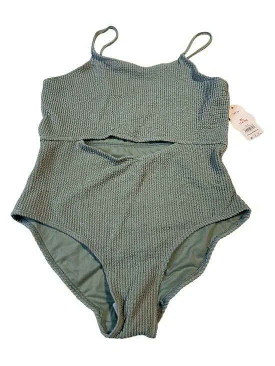 Wonder Nation Size XL (14-16) Textured One-Piece Swimsuit UPF 50+ Protection