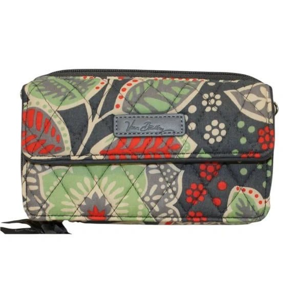 Vera Bradley Gray and Green Floral Bag