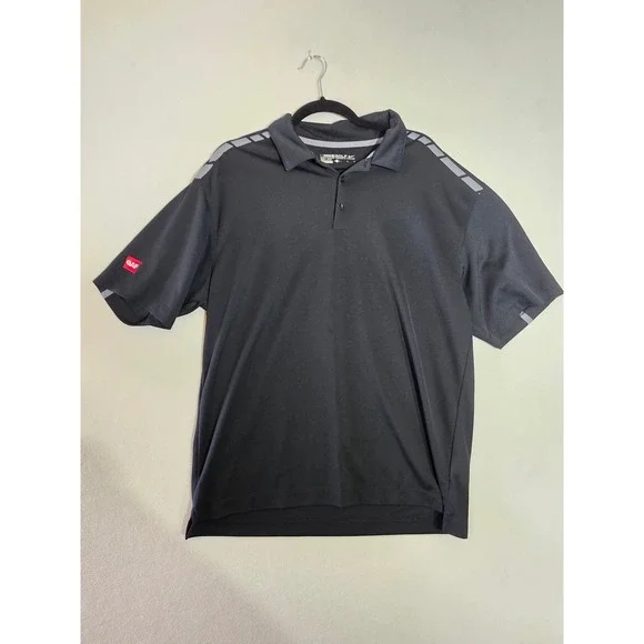 Nike Golf Mens Dri-FIT Black Polo Shirt Short Sleeve GAF Logo Large