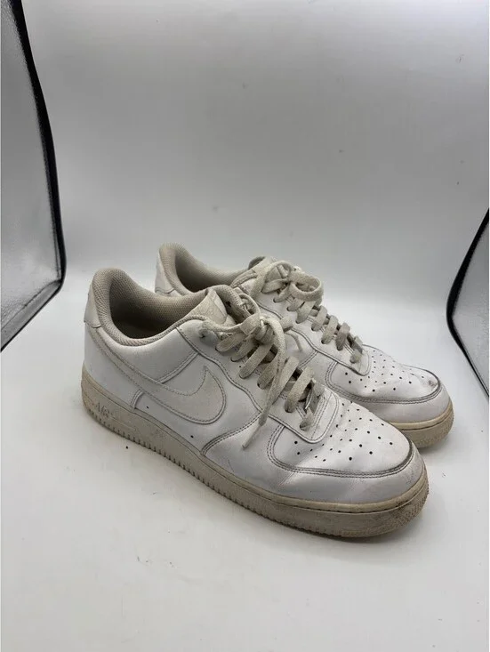 Nike Mens Air Force 1 Low Sneakers White Size 8.5 Leather Casual Shoes 315122-11