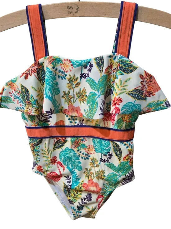 Janie and Jack Toddler Girls Tropical Flamingo Ruffle One Piece Swimsuit Size 2T
