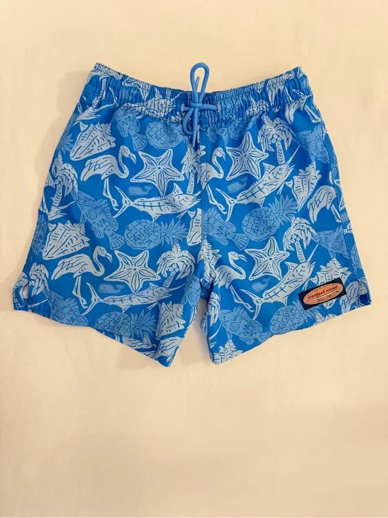 Vineyard Vines Blue Tropical Print Swim Short