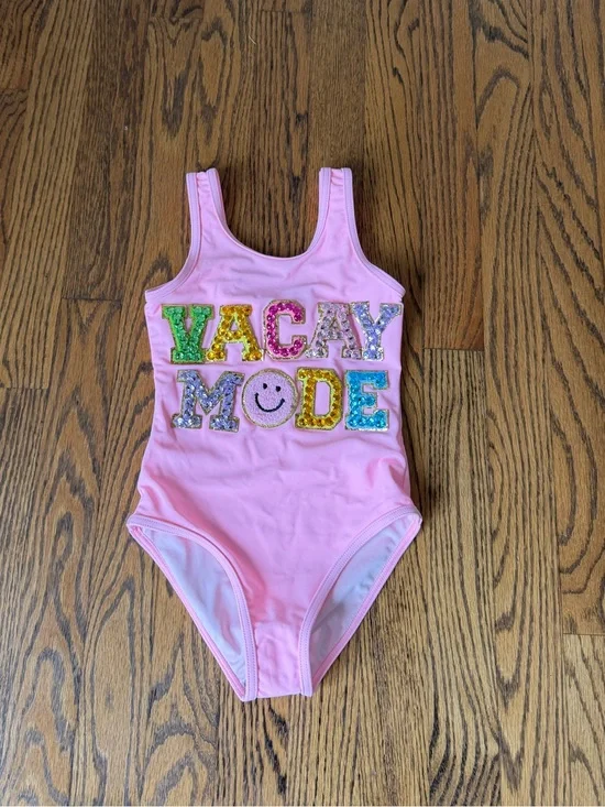 NWT Size 4 / 4 Lola + The Boys Pink Crystal Vacay Mode Swimsuit