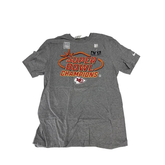 Nike Super Bowl 58 Kansas City Chiefs Trophy Collection‎ Champions Shirt Size L