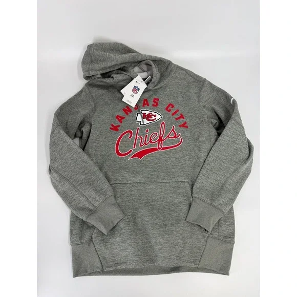 Kansas City Chiefs Nike Mens Team Script Grey 2025 Pullover Hoodie Size M‎ NWT